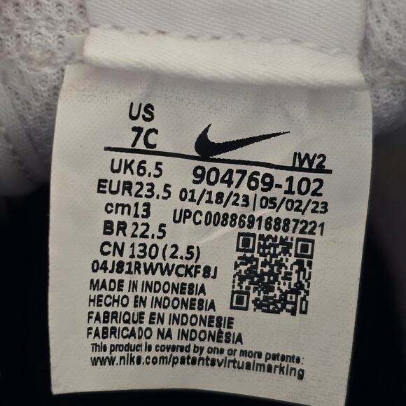 Nike Toddler Cortez Basic SL Sneakers White/Blk, Size 7 - Picture 5 of 5